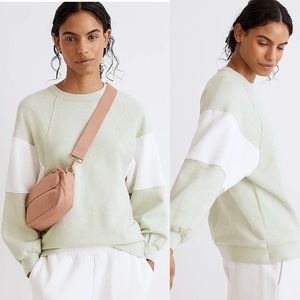 Madewell NWOT MWL Oversized Raglan Sweatshirt in Colorblock Size Medium